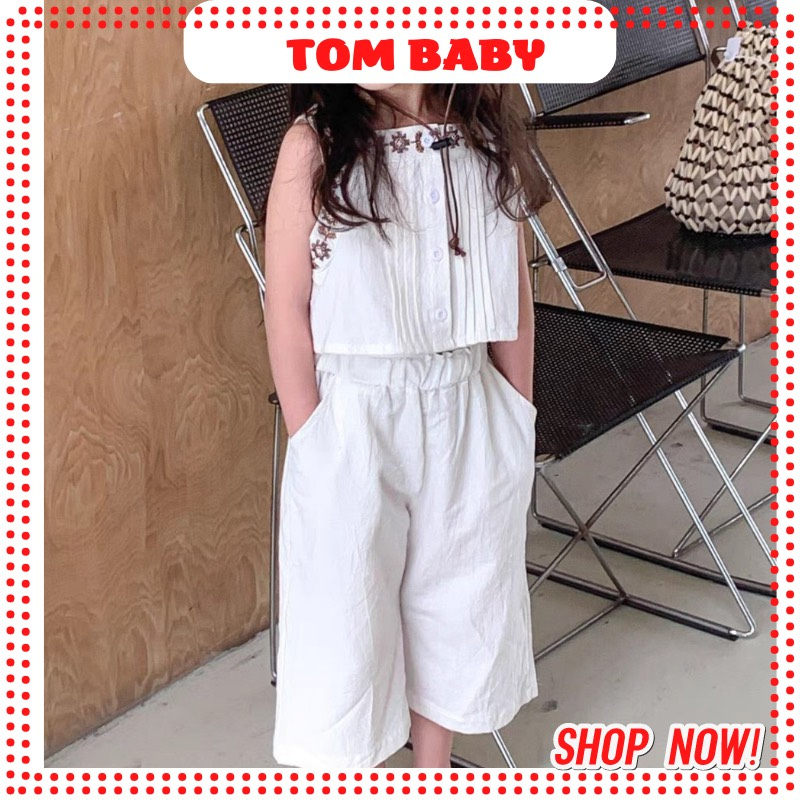 Bộ Đũi 2 Dây Quần Dài Cho Bé Gái