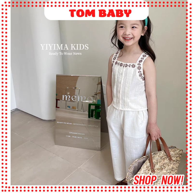 Bộ Đũi 2 Dây Quần Dài Cho Bé Gái