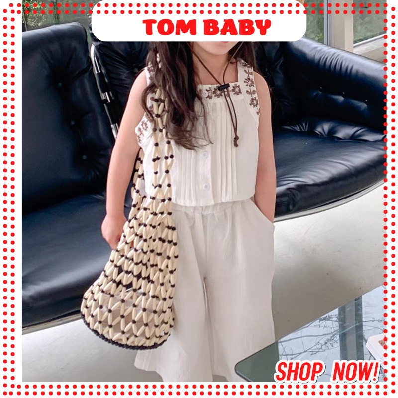 Bộ Đũi 2 Dây Quần Dài Cho Bé Gái