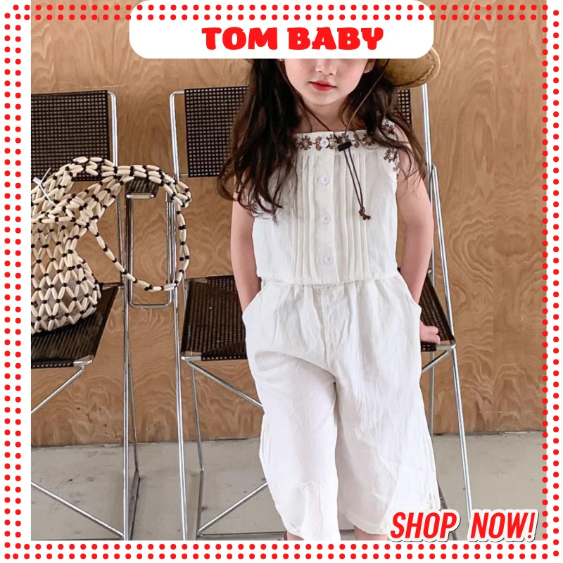 Bộ Đũi 2 Dây Quần Dài Cho Bé Gái