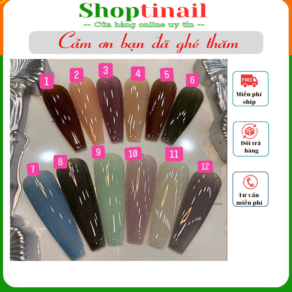 Sơn gel thạch bobo sét 12 màu các màu hót - Shop Triệu Hiếu Nail Mi Spa đồ nail giá rẻ Shoptinail