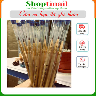 Cọ làm hoa yuki 3,4 và cọ kolinsky số 4 cán gỗ trang trí móng làm nail Shoptinail