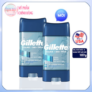 Lăn khử mùi nam dạng Gel Gillette Cool Wave 107g ngăn mồ hôi suốt 24h - Mỹ