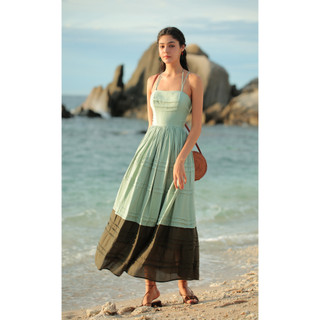 SÒ VINTAGE - DYAN Đầm 2 dây phối màu