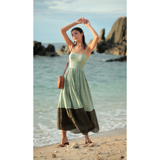 SÒ VINTAGE - DYAN Đầm 2 dây phối màu