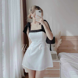 ĐẦM 2 DÂY NƠ VAI (CÓ MÚT) CHẤT LIỆU UMI MINI SIÊU XINH HÀNG QC