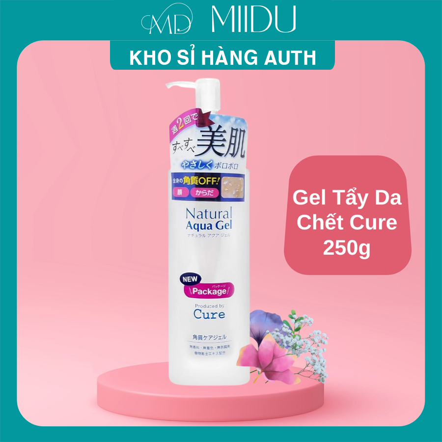 Tẩy da chết Cure Natural Aqua Gel Nhật Bản dáng da sạch bụi bẩn loại bỏ tế bào chết