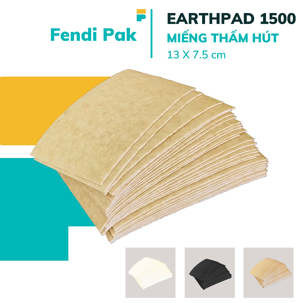 |E1500 13x7.5cm| 100 miếng thấm hút thực phẩm Earthpad có thể phân hủy, thấm hút nước, hút dịch dư từ thịt cá rau củ quả