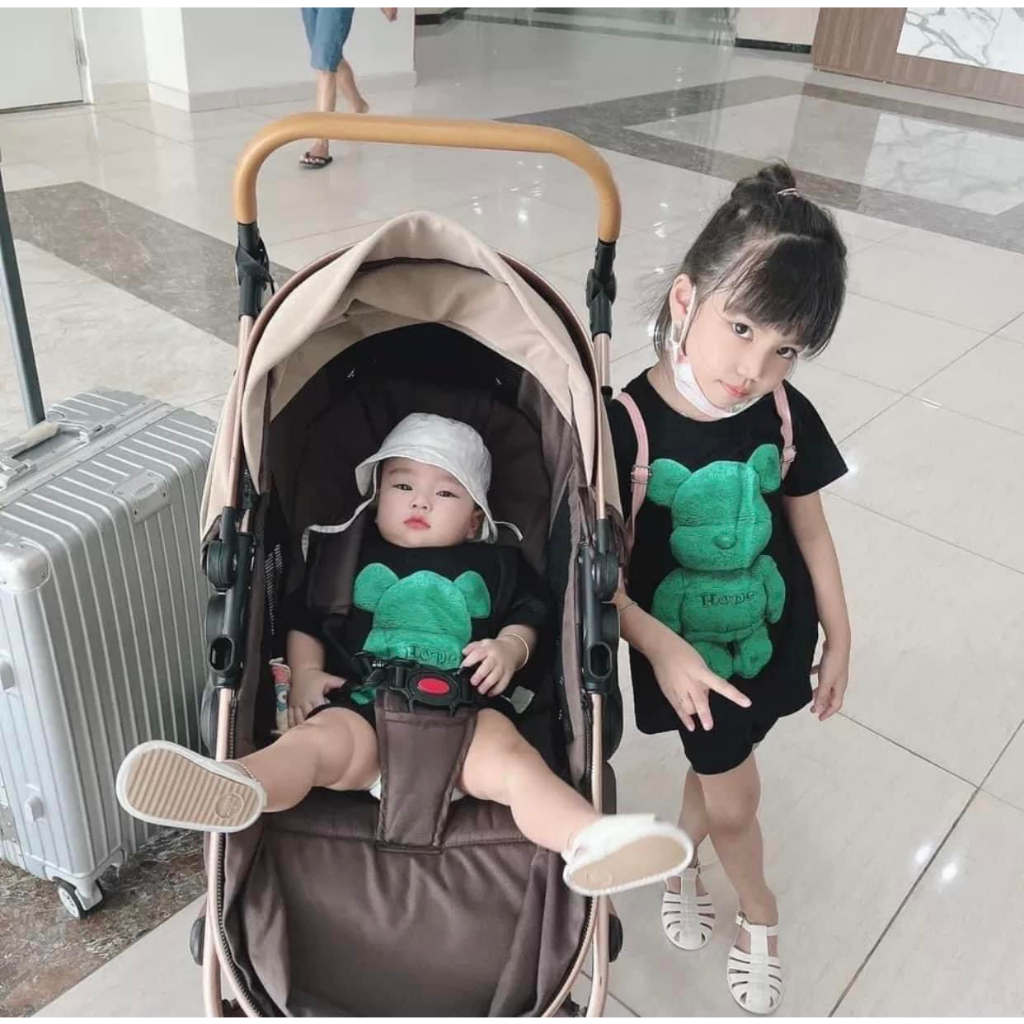 Áo Thun Đồng Phục Gia Đình Gấu Xanh HOPE Áo Phông Áo Cặp Đôi Du Lịch Đi Biển