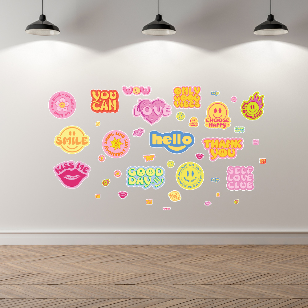 COOL TRENDY SMILE - Decoration sticker decal dán tường trang trí nhà cửa, văn phòng, cửa hàng - STICKER FACTORY