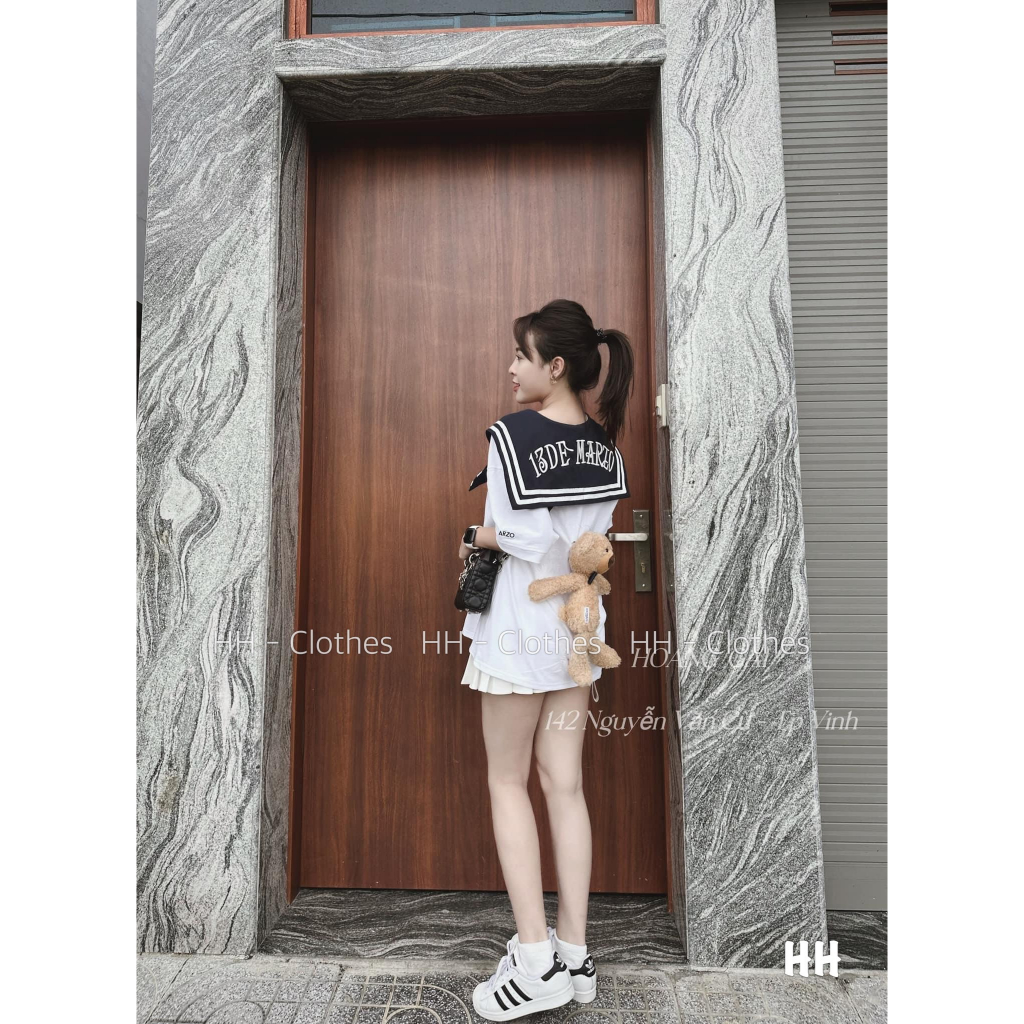Set thuỷ thủ kèm gấu mix chan váy  siu xinh HN8282
