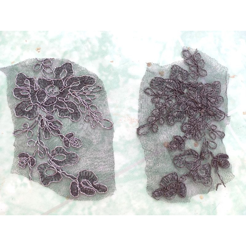 set 4 miếng ren hoa đắp áo