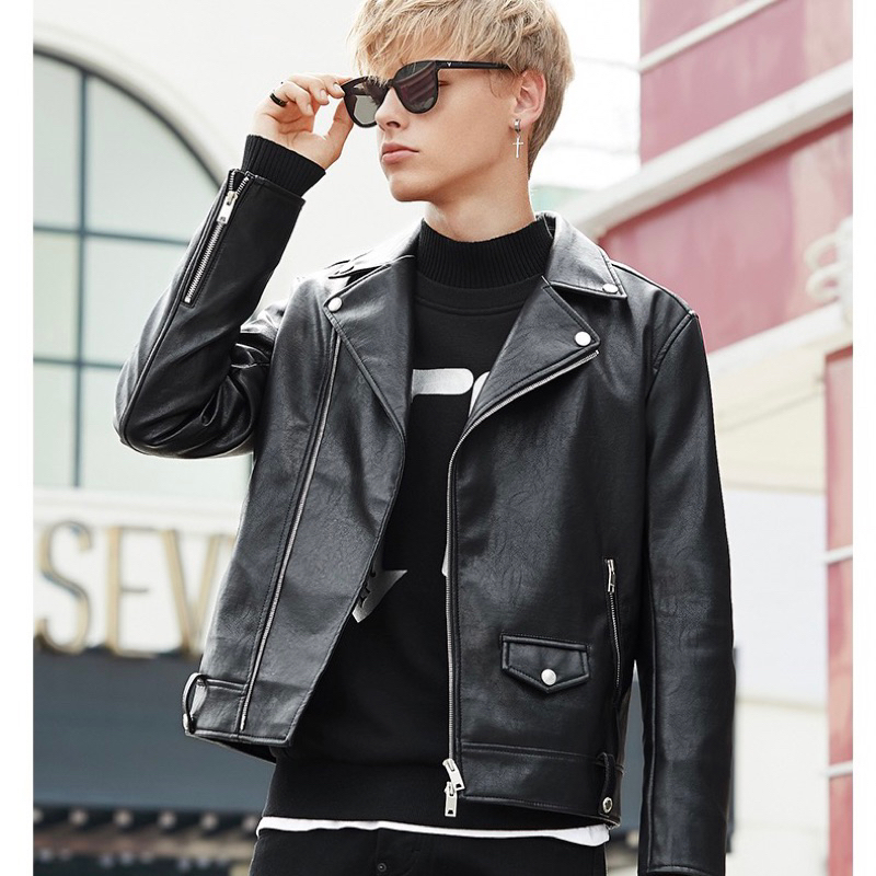 Áo khoác da nam biker mẫu mới nhất năm nay hàng chính hãng cao cấp