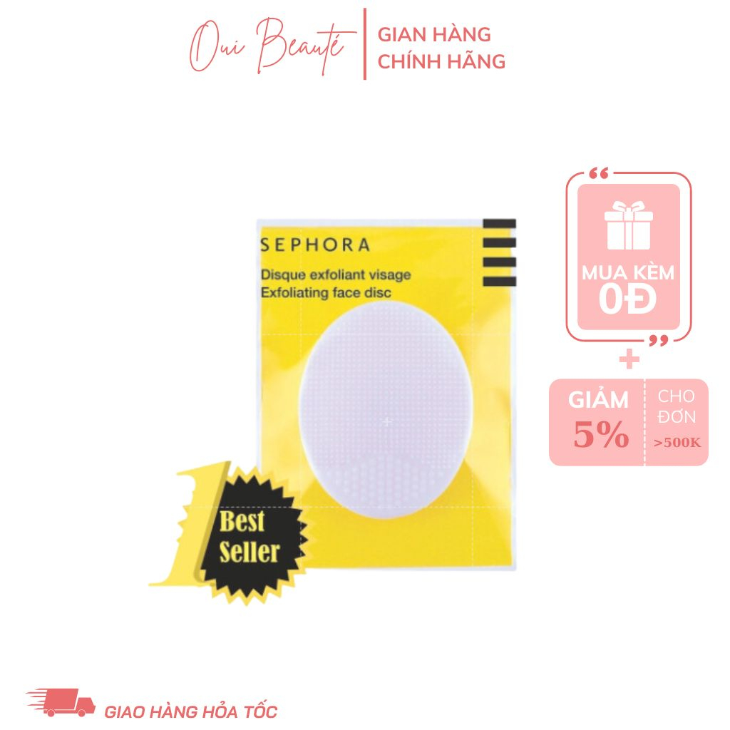 Miếng rửa mặt Sephora Exfoliating Face Disc, pad rửa mặt silicon sạch sâu, giảm mụn Ouibeaute