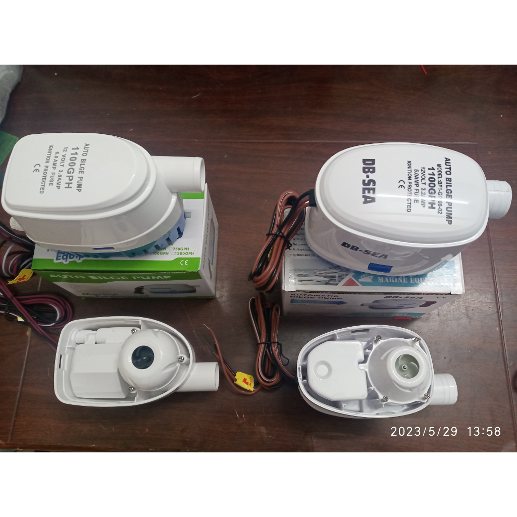 Bơm tự động 12V/24V,DB-SEA,70 lít/ phút, nước cao 4 mét, dây đồng , công tắc bằng nam châm, cho tàu thuyền xà lan