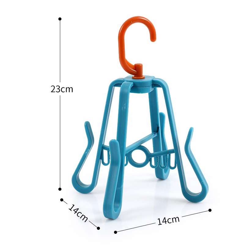 Móc nhựa treo giày 4 chấu xoay 360 độ, móc phơi giày thiết kế 4 nhánh treo đa năng, có thể gấp gọn khi không sử dụng