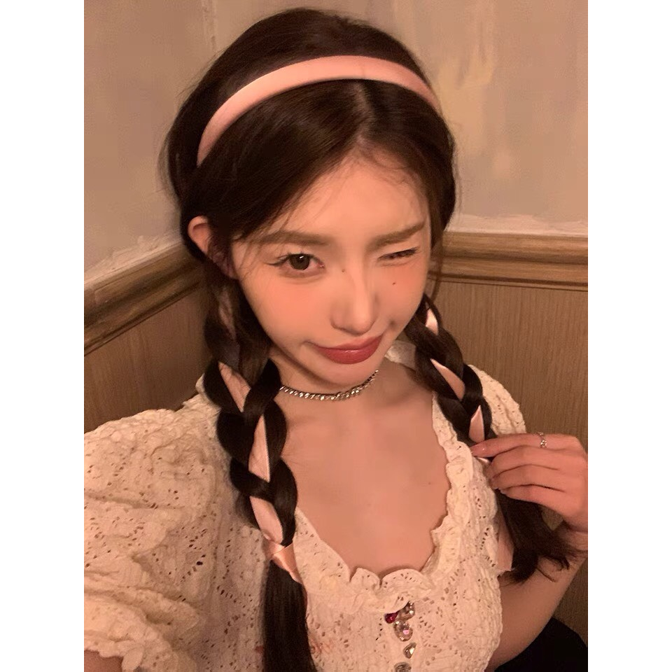 Băng đô cài tóc dây lụa thời trang hè cực dễ thương