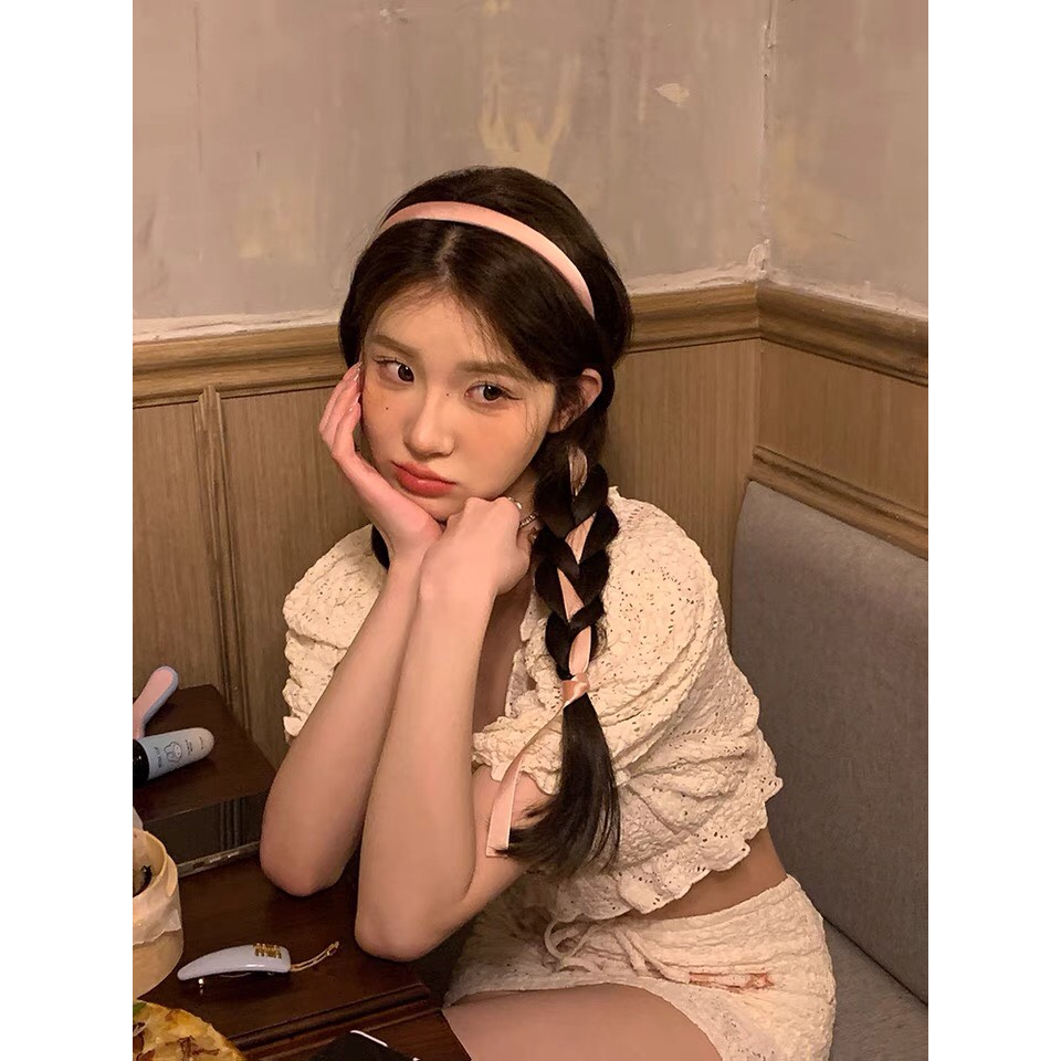 Băng đô cài tóc dây lụa thời trang hè cực dễ thương