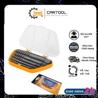 Bộ tháo bu lông ốc vít gẫy 5 chi tiết Cartool mở những ốc rỉ sét chính hãng TOLSEN 33505