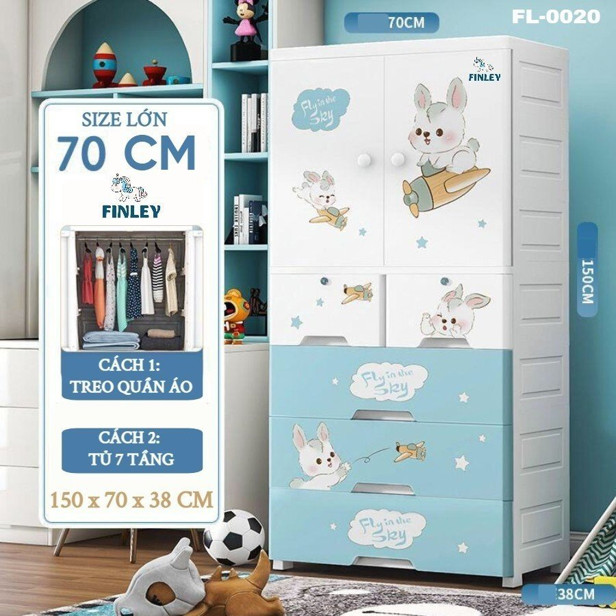 (HỎA TỐC HCM) Tủ Để Đồ 5 Tầng Có Ngăn Treo Chính Hãng Finley, Tủ Nhựa Cho Bé Dày Dặn Bảo Hành 1 Năm