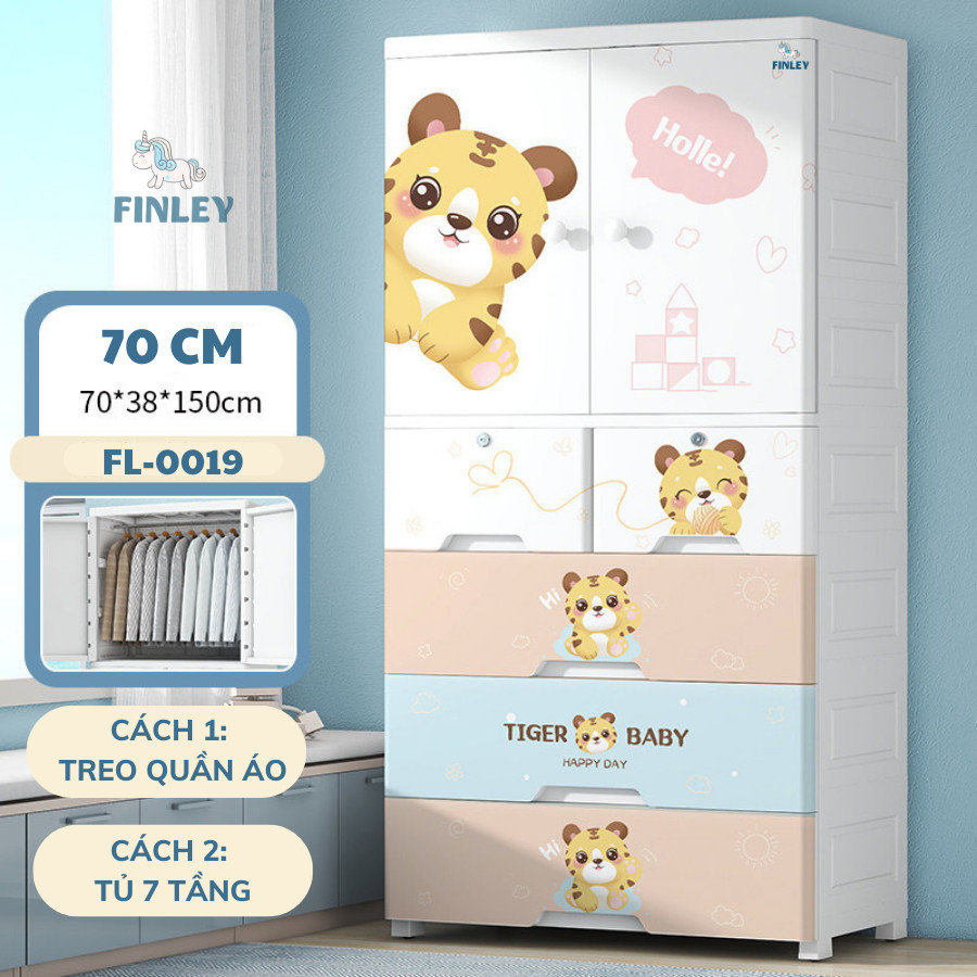 (HỎA TỐC HCM) Tủ Để Đồ 5 Tầng Có Ngăn Treo Chính Hãng Finley, Tủ Nhựa Cho Bé Dày Dặn Bảo Hành 1 Năm