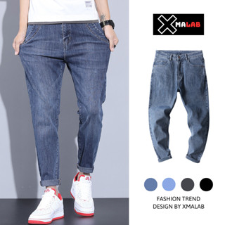 Quần jean baggy nam dáng suông XMALAB quần bò nam túi chéo ống rộng vừa phong cách Hàn Quốc B015