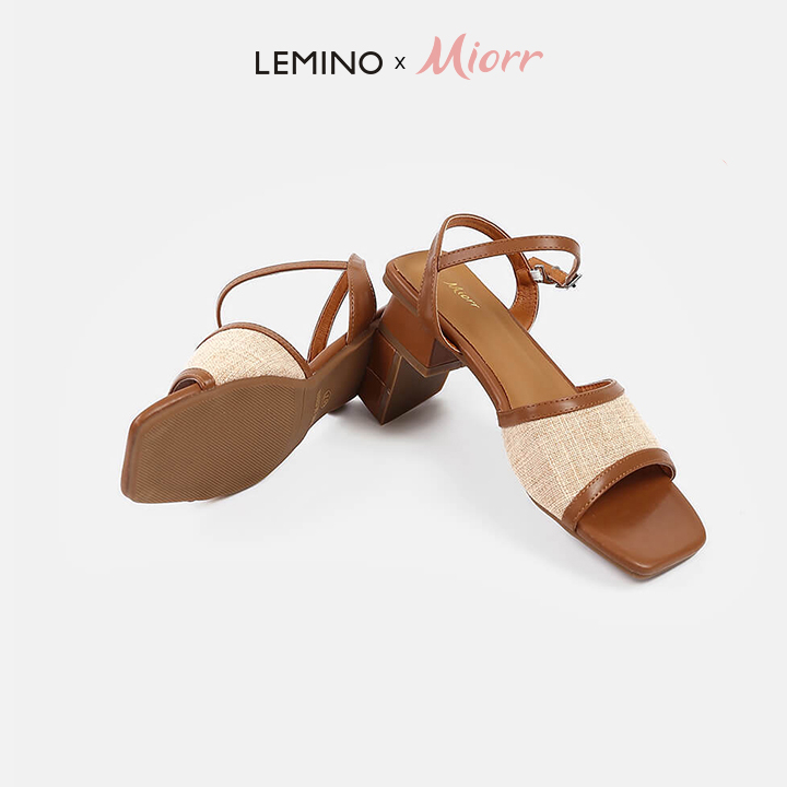 Sandal Nữ Lemino x Miorr Đế Vuông Phối Vải MG5G073