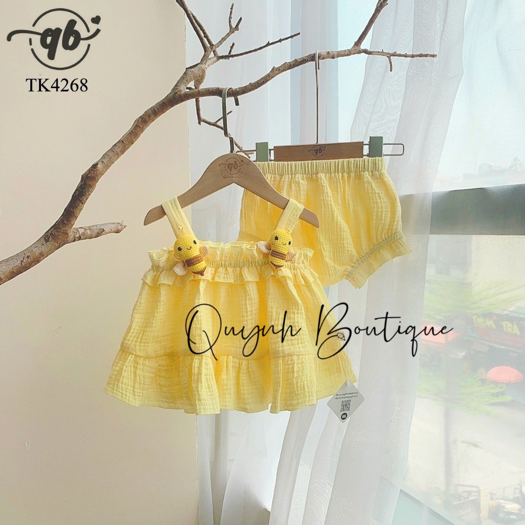 Đồ Bộ Bé Gái Body Cho Bé Set Rời Cánh Tiên Ngực Ren Trắng Quỳnh Boutique