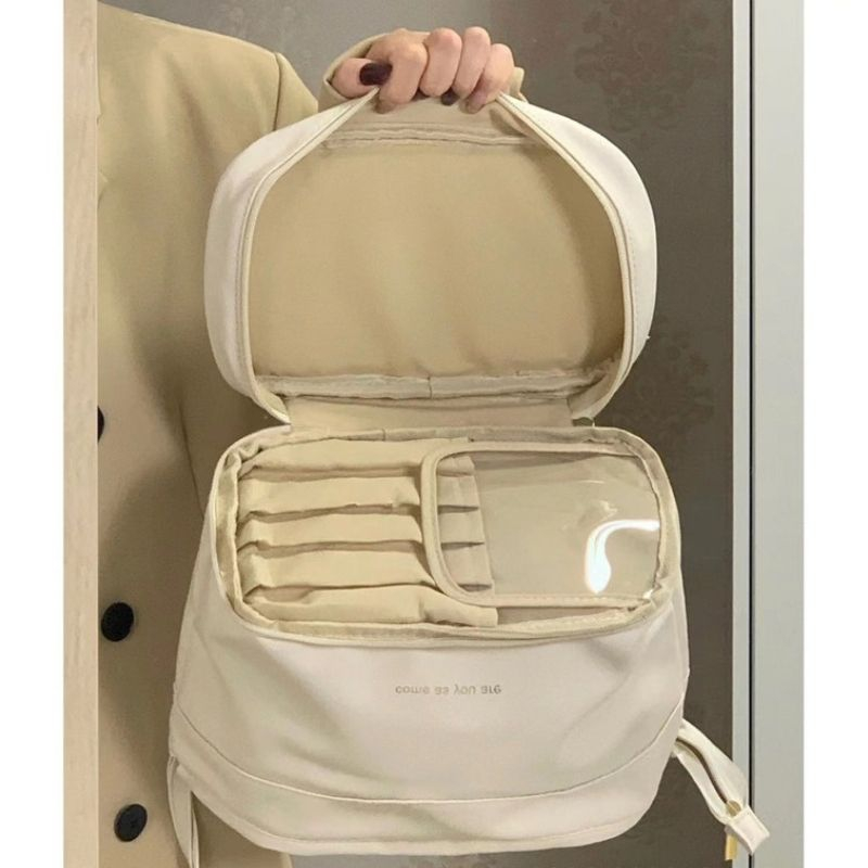 Túi đựng mĩ phẩm cosmestic bag mẫu mới size 25x25x14cm đựng mĩ phẩm đi du lịch tiện lợi Jumito