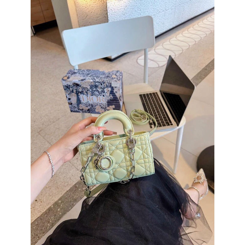 Túi xách D.i.o.r da lì dáng ngang