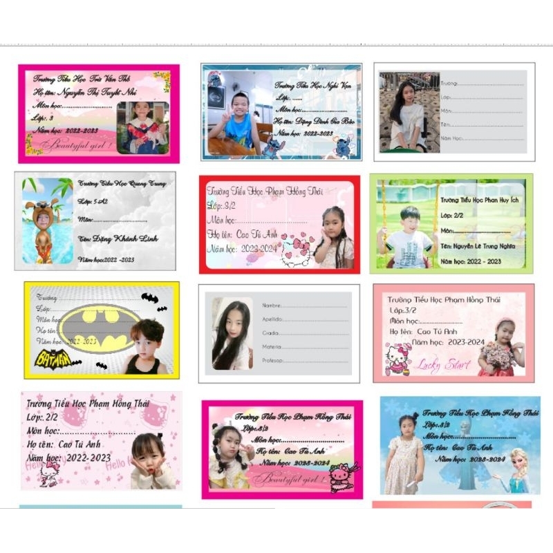 Nhãn vỡ tập sách in ảnh, thiết kế theo yêu cầu giá rẻ, 5x9cm .