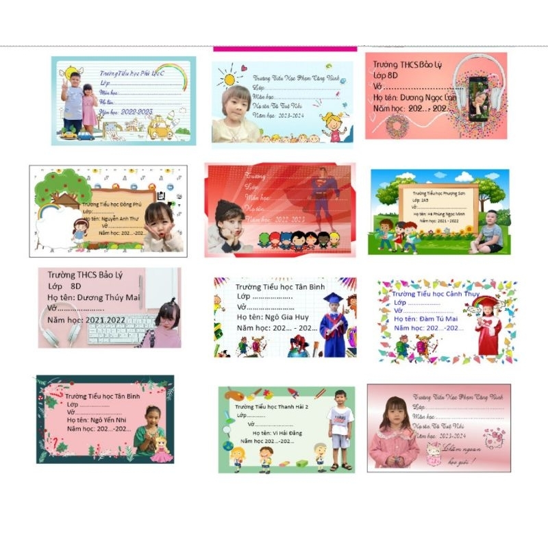 Nhãn vỡ tập sách in ảnh, thiết kế theo yêu cầu giá rẻ, 5x9cm .