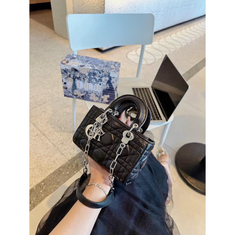 Túi xách D.i.o.r da lì dáng ngang