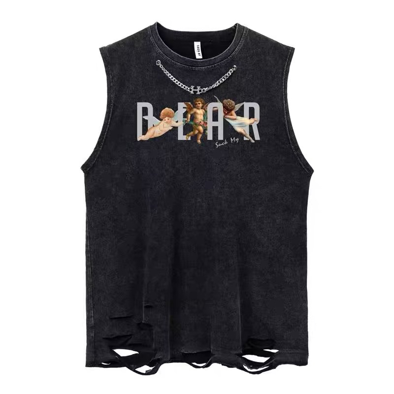 Áo thun ba lỗ Áo tanktop unisex vải wash co giãn 4 chiều phong cách Hàn Quốc