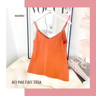 Áo hai dây cổ V lụa basic Tina - MA’MIA