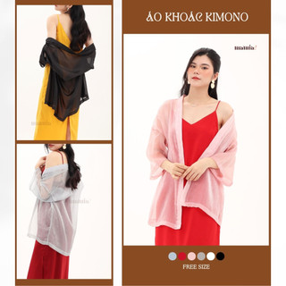 Áo khoác kimono ma'mia tơ nhiều màu freesize