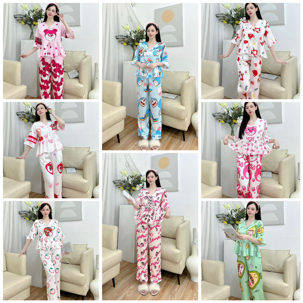 pijama tay ngắn lụa xước thiết kế cao cấp hot trend , đồ bộ hot nhất hiện nay nhiều mẫu, freeship , bao giặt máy,ánh kim