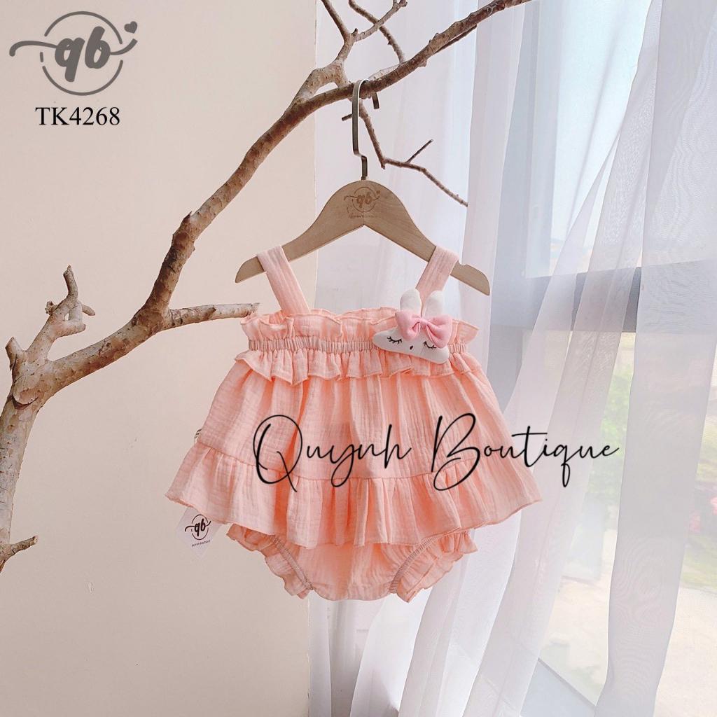 Đồ Bộ Bé Gái Body Cho Bé Set Rời Cánh Tiên Ngực Ren Trắng Quỳnh Boutique