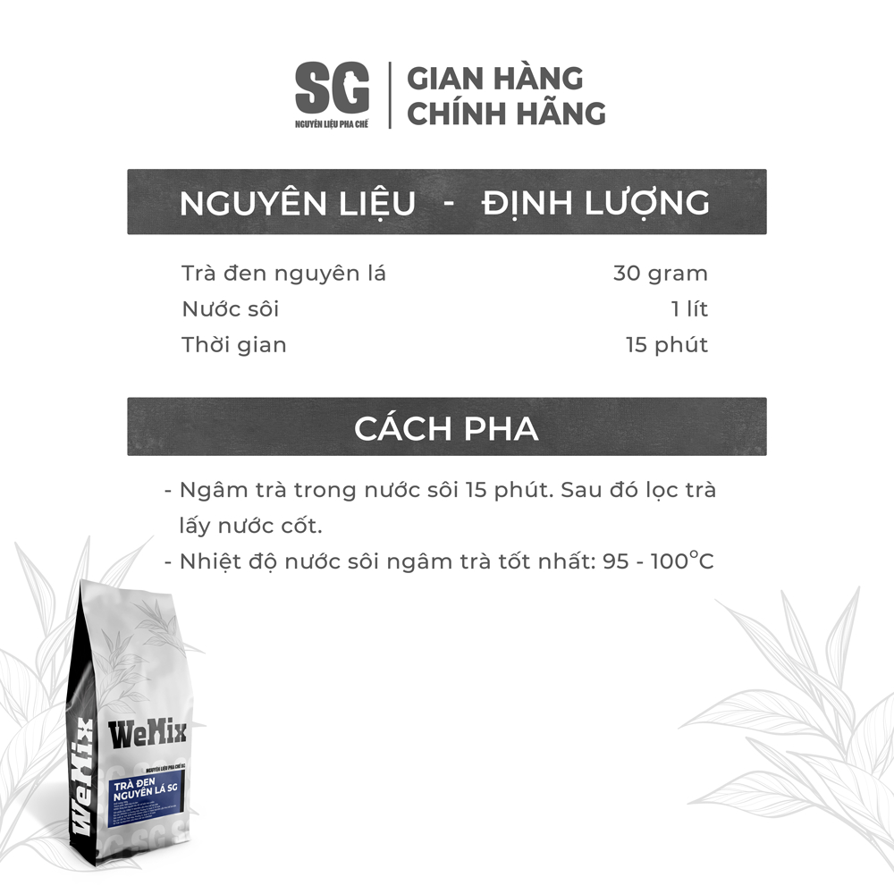 Trà Đen Nguyên Lá | Túi lớn 500g | Đa Ứng Dụng Pha Chế Trà Sữa, Trà Trái Cây, Topping, Làm Bánh | Nguyên Liệu Pha Chế SG