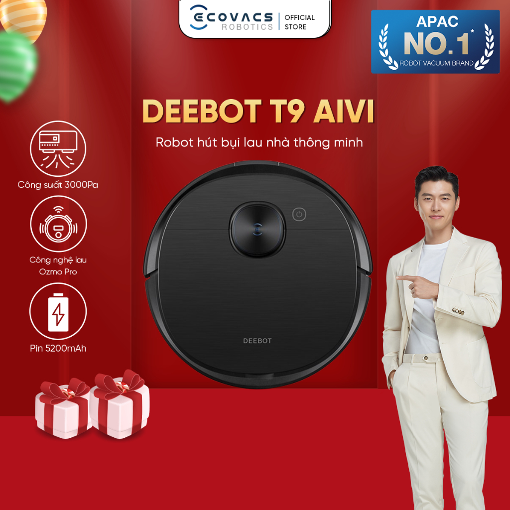 Robot hút bụi lau nhà Ecovacs Deebot Ozmo T9 AIVI_Hệ thống điều hướng Laser DtoF_Bản nội địa_Bảo hành 12 tháng