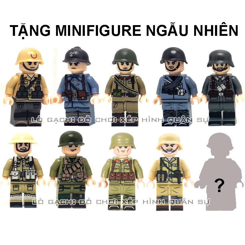 Bộ xếp hình Xe tăng 2 trong 1 Xe tăng Panther - Pháo tự hành Jagdpanther Quân đội Đức Thế chiến 2 WW2 725 chi tiết