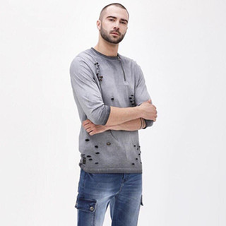 Áo thun nam rách, áo phông nam cá tính chất vải cotton co dãn 4 chiều hàng xuất xịn siêu đẹp - JustStyle