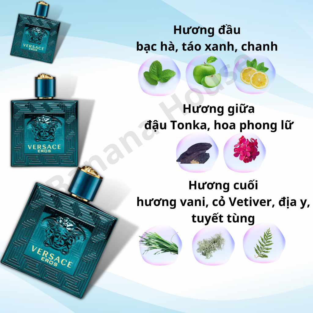 Nước Hoa Nam Mini Size Nam Tính Mạnh Mẽ Eros EDT 5ml