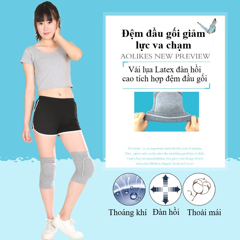 Đệm bảo vệ đầu gối, chống va đập nam nữ AOLIKES – 0210 ( 1 đôi)