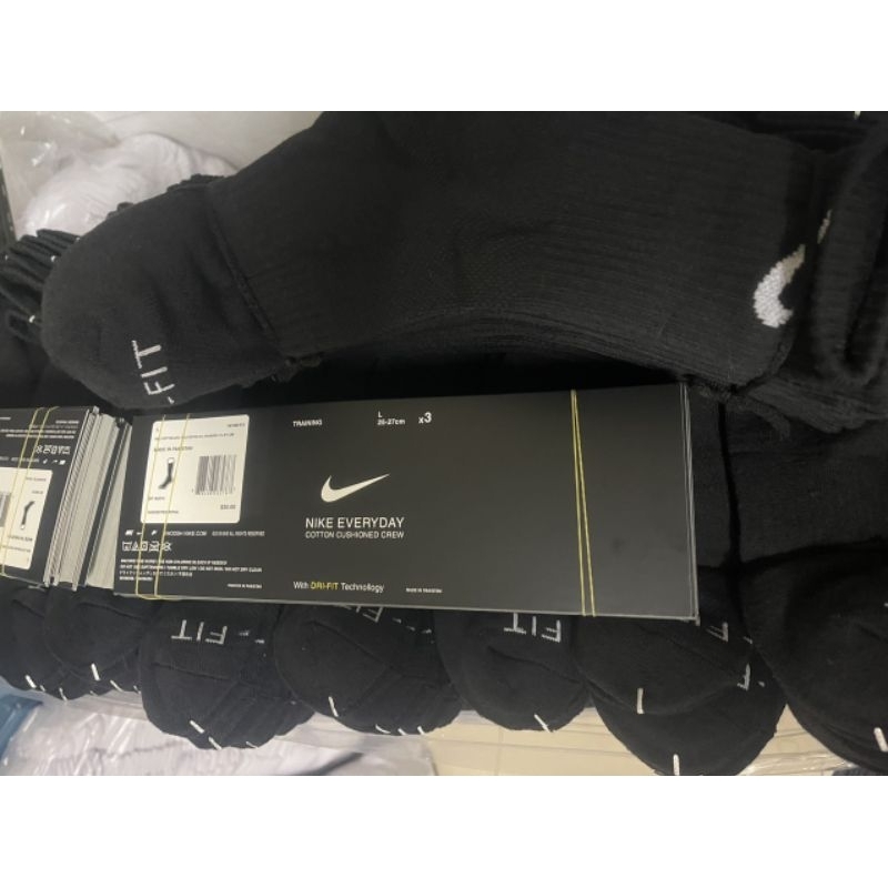 Pack 3 Đôi Tất Nike Drifit Xù Đen  Cổ Cao Có Đệm Lót Lông