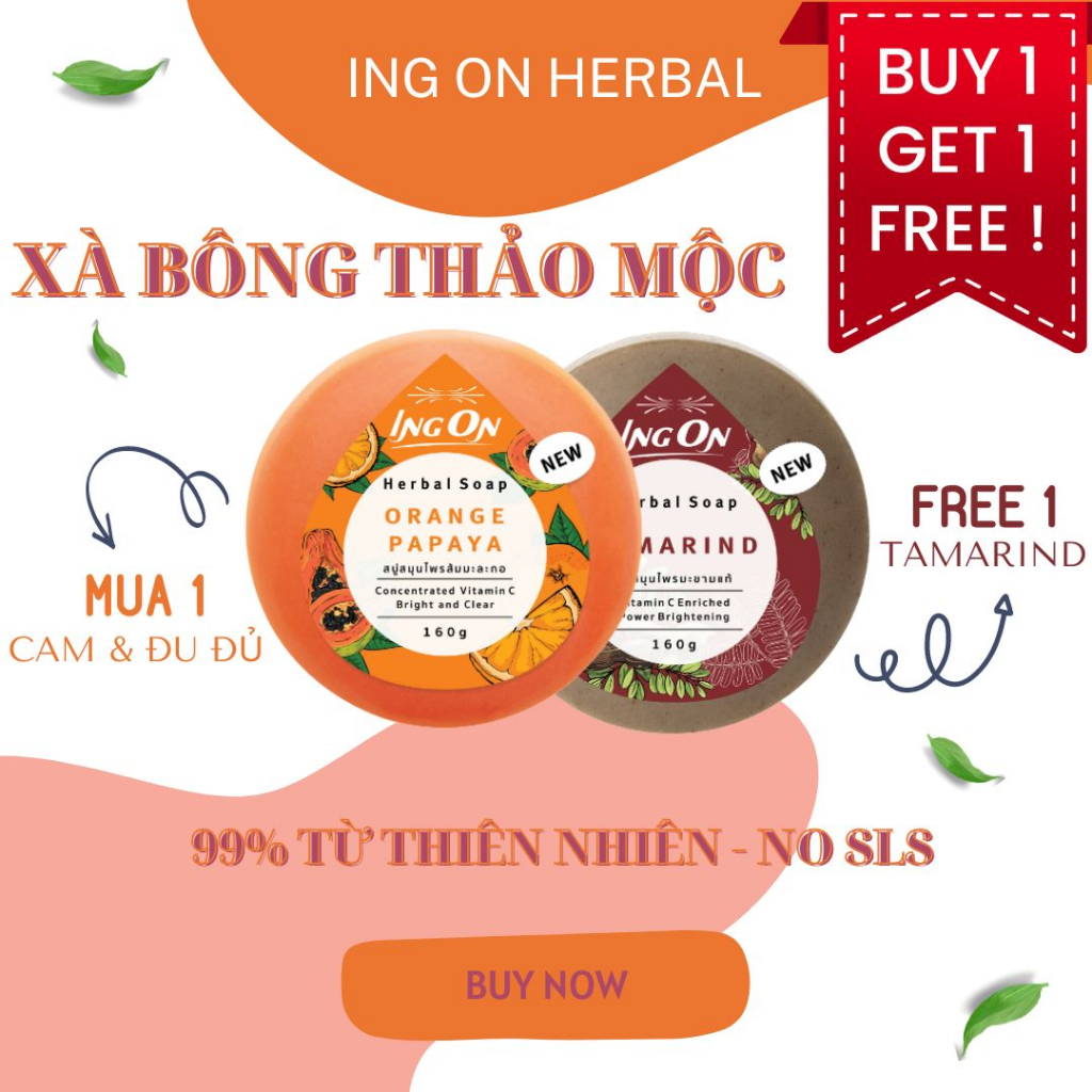 Xà bông Gạo Thái Lan - Ingon Herbal - 99% từ nguyên liệu thiên nhiên - không hoá chất độc hại - 160g