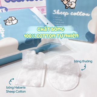 Bông Tẩy Trang Cừu Siêu Dày Mịn Habaria Sheep 100% Cotton 234 Miếng