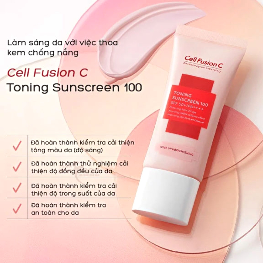 Kem Chống Nắng Nâng Tone Cell Fusion C Toning Suncreen 100 SPF 50+PA++++ 50ml Hàn Quốc Chính Hãng