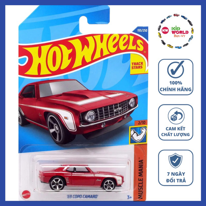 Xe mô hình Hot Wheels basic '69 Copo Camaro HCV68.