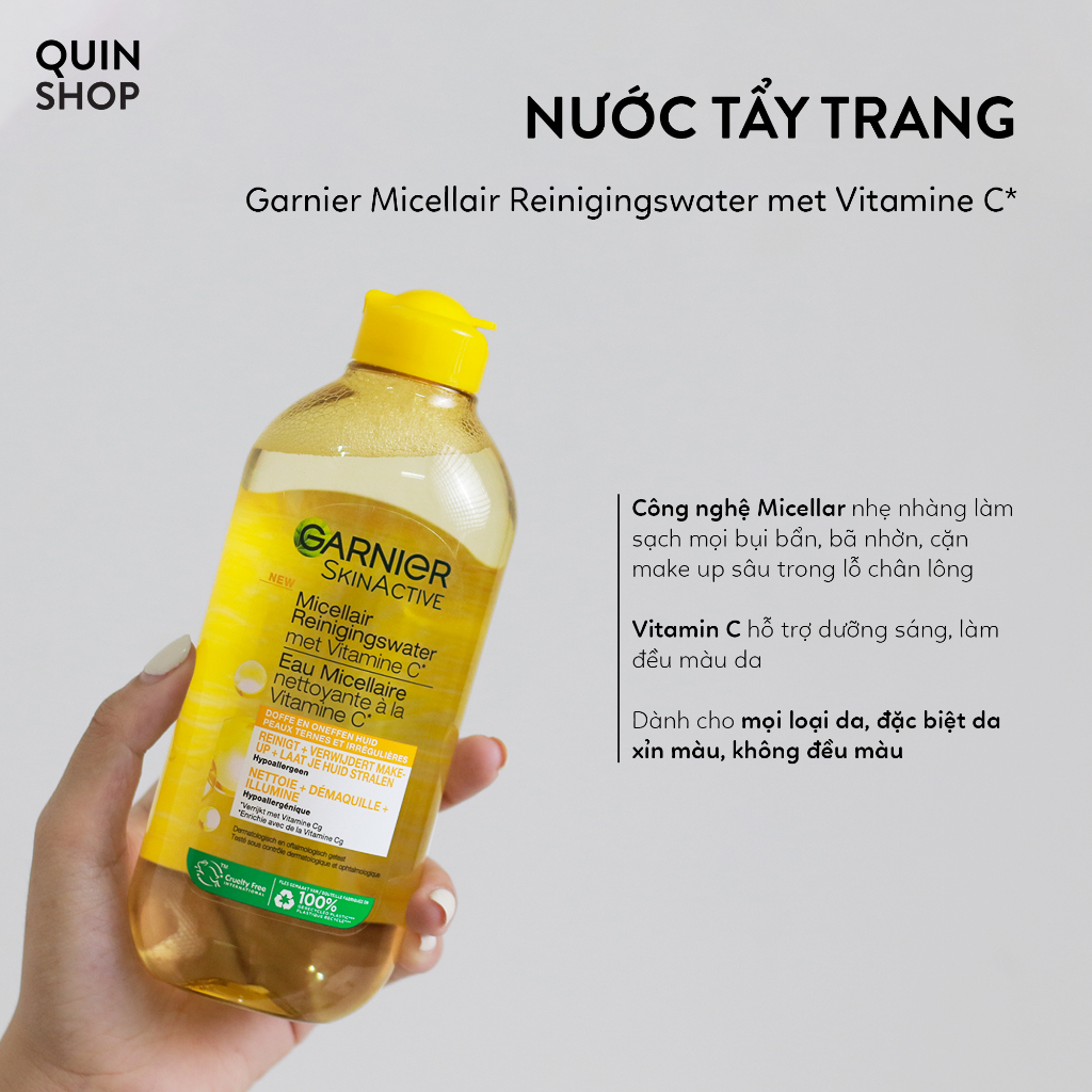 Nước Tẩy Trang Cho Da Dầu, Khô, Nhạy Cảm Garnier Micellar Cleansing Water